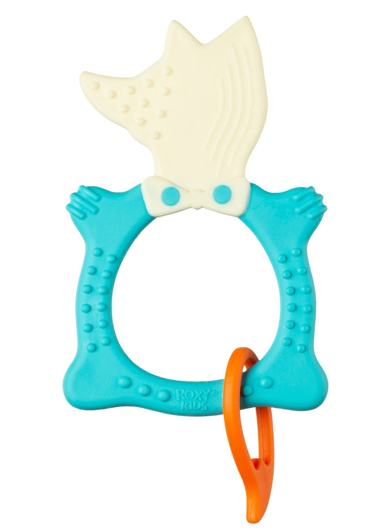 FOX Baby Teether Toy – Soft & Firm Zones for All Teething Stages, Easy to Hold, BPA-Free TPE & Polypropylene, Mint Color, from 4 Months - Image 3