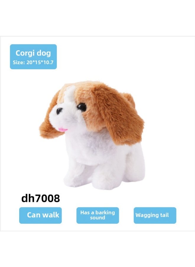 Simulation Electric Plush Dog Can Walk And Bark And Wag Its Tail Pet Toy Puppy Electronic Children's Toy Dog Wholesale-Color:Large Plush Electric Dog (corgi Dog)-Specifications:2 Aa Batteries (bring Your Own)  - Image 1
