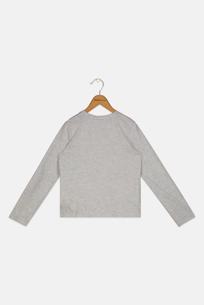 Hamleys Kids Girl Crew Neck Short Sleeve Graphic Print T-Shirt, Grey - Image 3