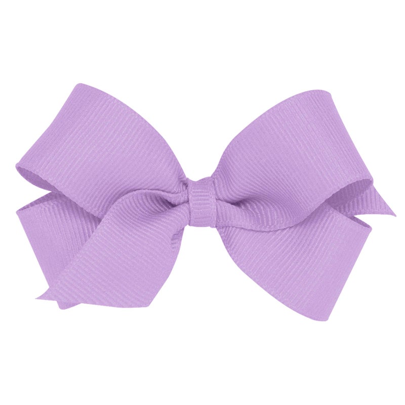 Wee Ones Girls Plain Wrap Classic Grosgrain Hair Bows on a WeeStay NoSlip Hair Clip Handmade Mini Light Orchid