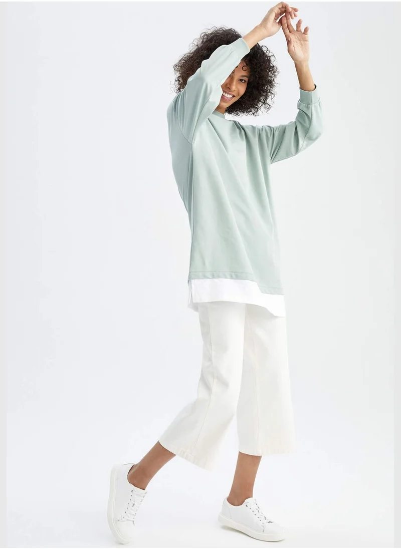 DeFacto Woman Crop Wide Leg Trousers