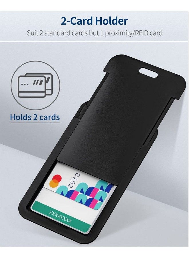 Uniclife Sliding Id Badge Holder Hard Black Vertical Plastic Card Case Protector Pouch With Clear Window For Office School Id Credit Cards Proximity Key Cards Driver’S Licenses And Passes 10 Pack  - Image 4