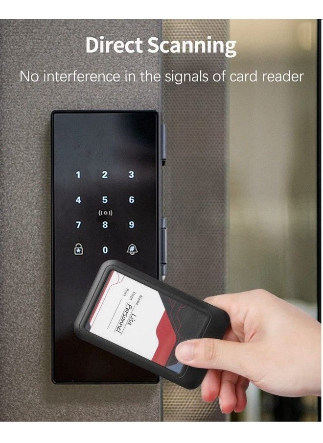 Uniclife Sliding Id Badge Holder Hard Black Vertical Plastic Card Case Protector Pouch With Clear Window For Office School Id Credit Cards Proximity Key Cards Driver’S Licenses And Passes 10 Pack  - Image 3