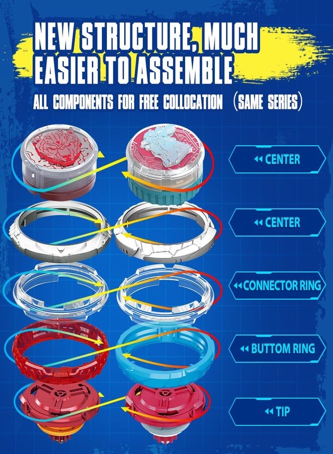 INFINITY NADO Spinning Top for Boys, Metal Battle Tops Sword Launcher, Battling Tops for Boys Girls 5 6 7 8 9 10 11 12 Years, Standard Pack Gold Warrior Phoenix - Image 4