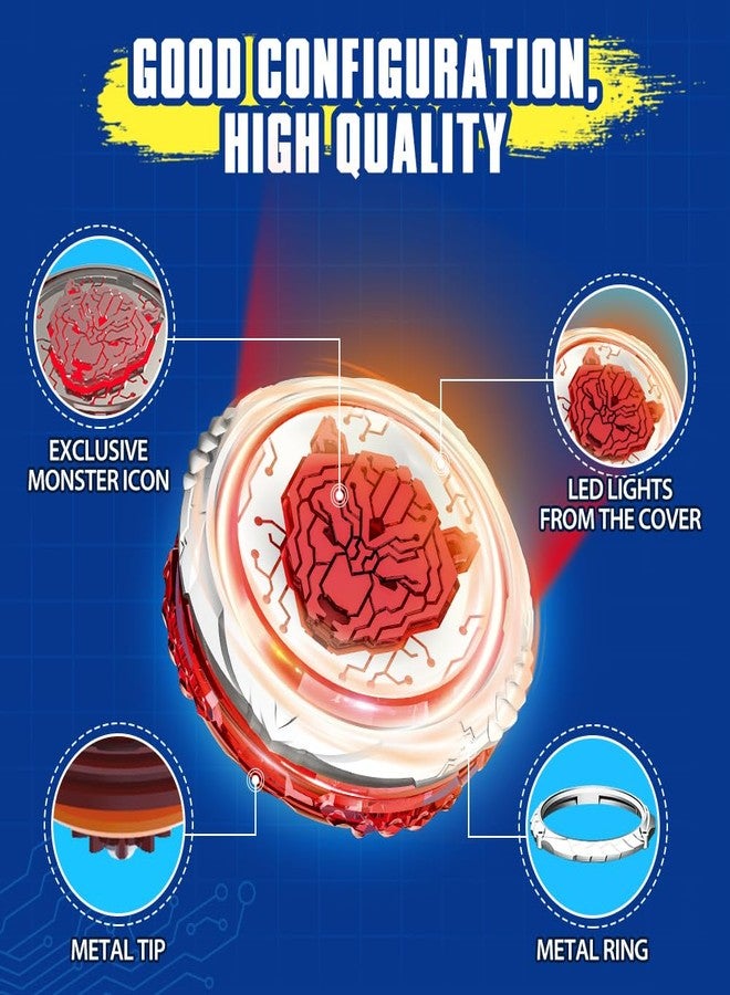 INFINITY NADO Spinning Top for Boys, Metal Battle Tops Sword Launcher, Battling Tops for Boys Girls 5 6 7 8 9 10 11 12 Years, Standard Pack Gold Warrior Phoenix - Image 5