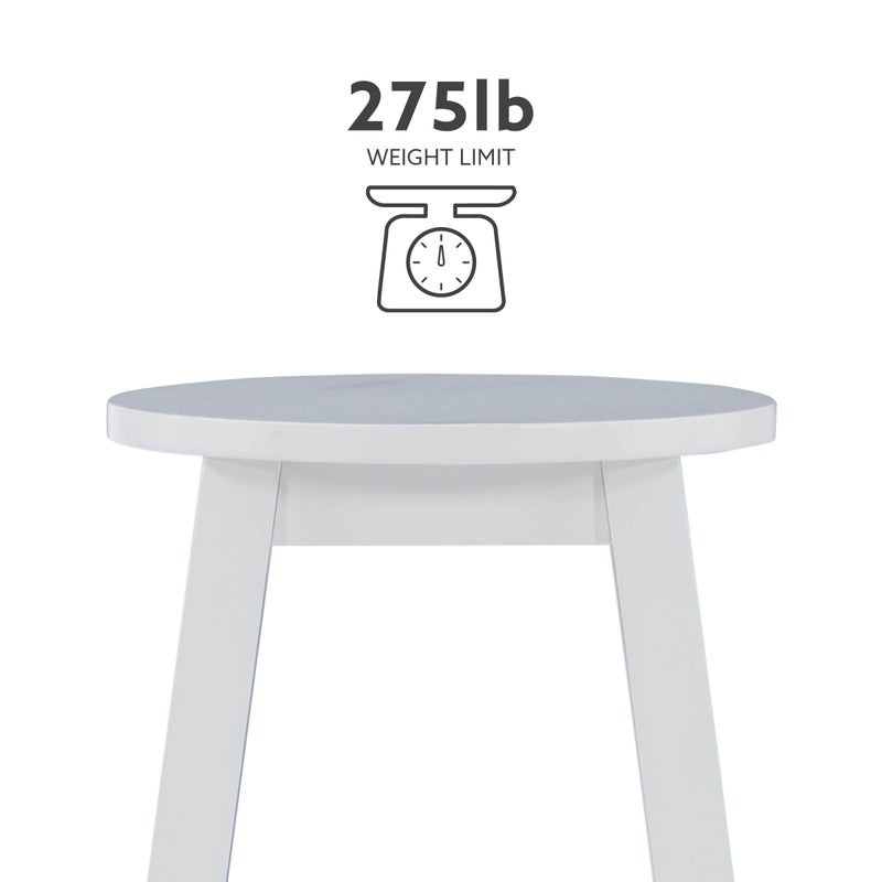 Linon Zeke White 24" Counter Stool with Round Seat - Image 2