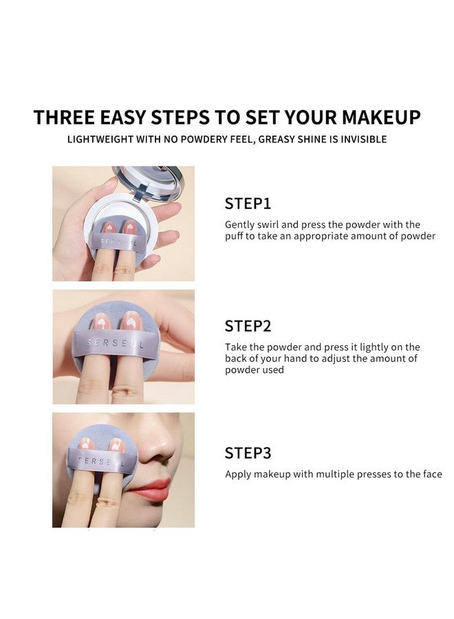 Serseul Face Powder Translucent Pressed Powder Oil Control Setting Powder Soft Focus Effects Pressed Finishing Powder Long Lasting For Matte Finish - Image 3