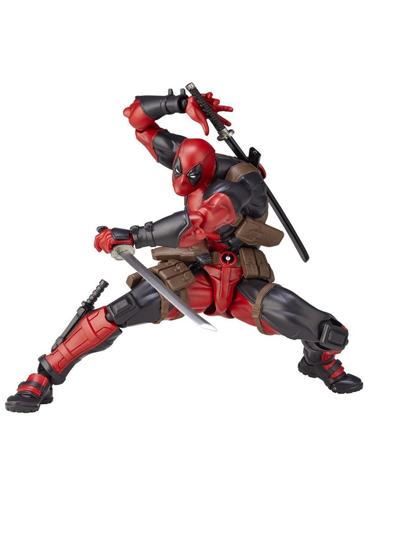 Yamaguchi type, Deadpool, movable joints, exchangeable face boxed figure model ornament, suitable for giving fans and friends birthday gifts (16cm) - Image 3