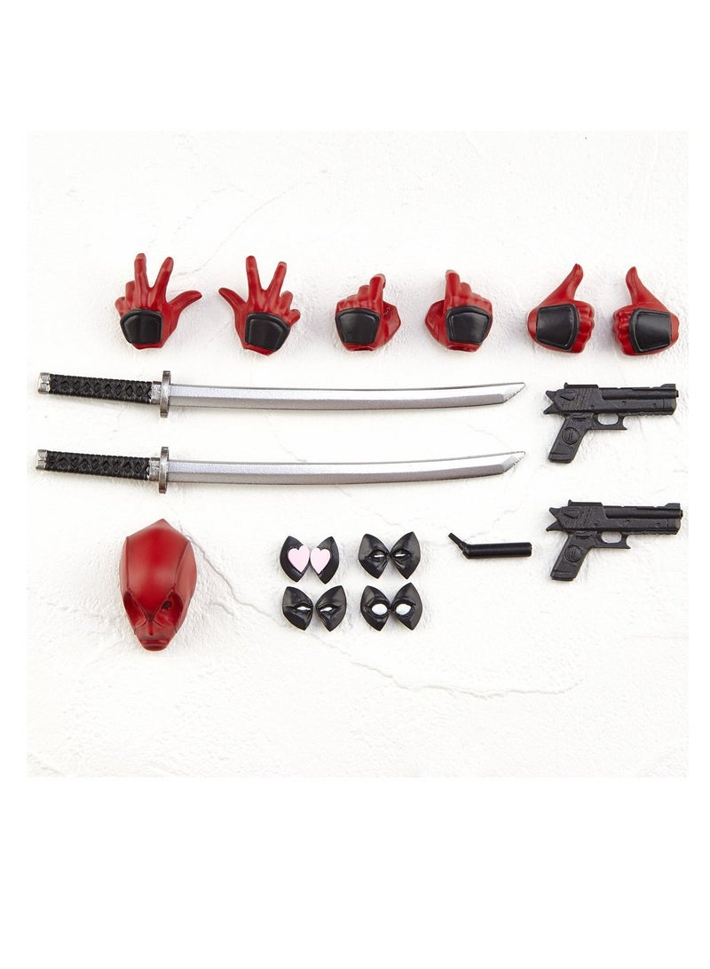 Yamaguchi type, Deadpool, movable joints, exchangeable face boxed figure model ornament, suitable for giving fans and friends birthday gifts (16cm) - Image 4