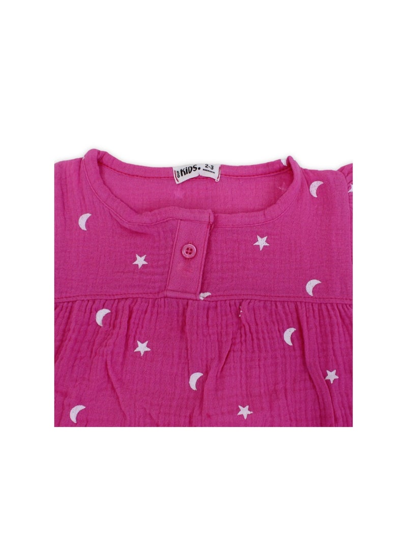 Ourkids Girls Cotton Dress – Pink - Image 3