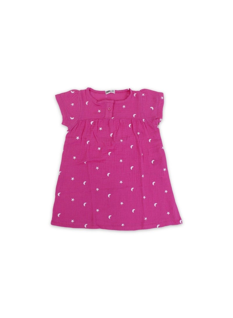 Ourkids Girls Cotton Dress – Pink - Image 1