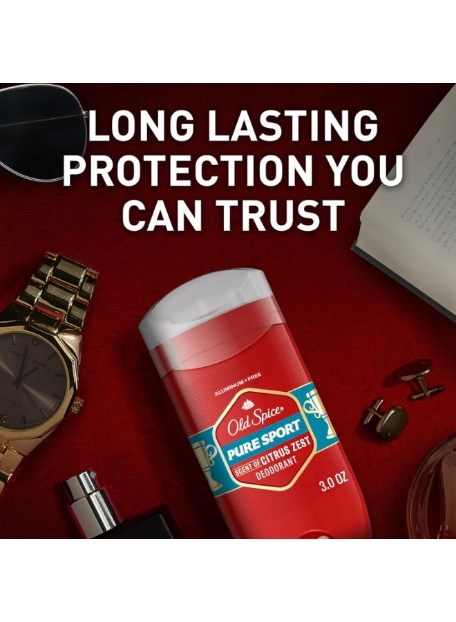 Old Spice مزيل عرق أولد سبايس خالي من الألمنيوم للرجال، حماية من الروائح على مدار 24/7، انتعاش على مدار 24/7 ورائحة تدوم، رياضة نقية برائحة الحمضيات، 3.0 أونصة (عبوة من 3) - Image 5