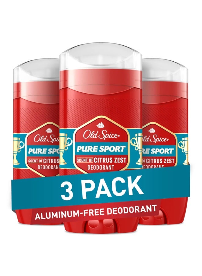 Old Spice مزيل عرق أولد سبايس خالي من الألمنيوم للرجال، حماية من الروائح على مدار 24/7، انتعاش على مدار 24/7 ورائحة تدوم، رياضة نقية برائحة الحمضيات، 3.0 أونصة (عبوة من 3) - Image 1