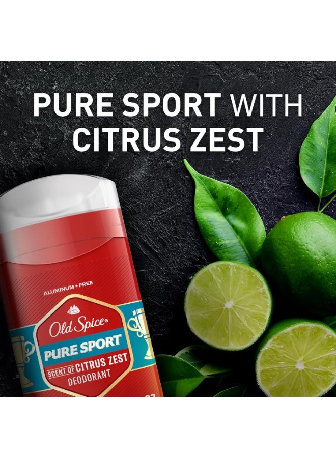 Old Spice مزيل عرق أولد سبايس خالي من الألمنيوم للرجال، حماية من الروائح على مدار 24/7، انتعاش على مدار 24/7 ورائحة تدوم، رياضة نقية برائحة الحمضيات، 3.0 أونصة (عبوة من 3) - Image 2