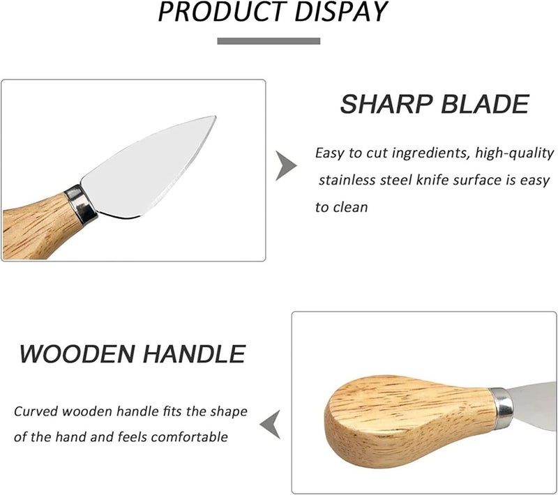 "Premium Cheese Knife Set 4 Pieces - Stainless Steel" - Generic - Image 3