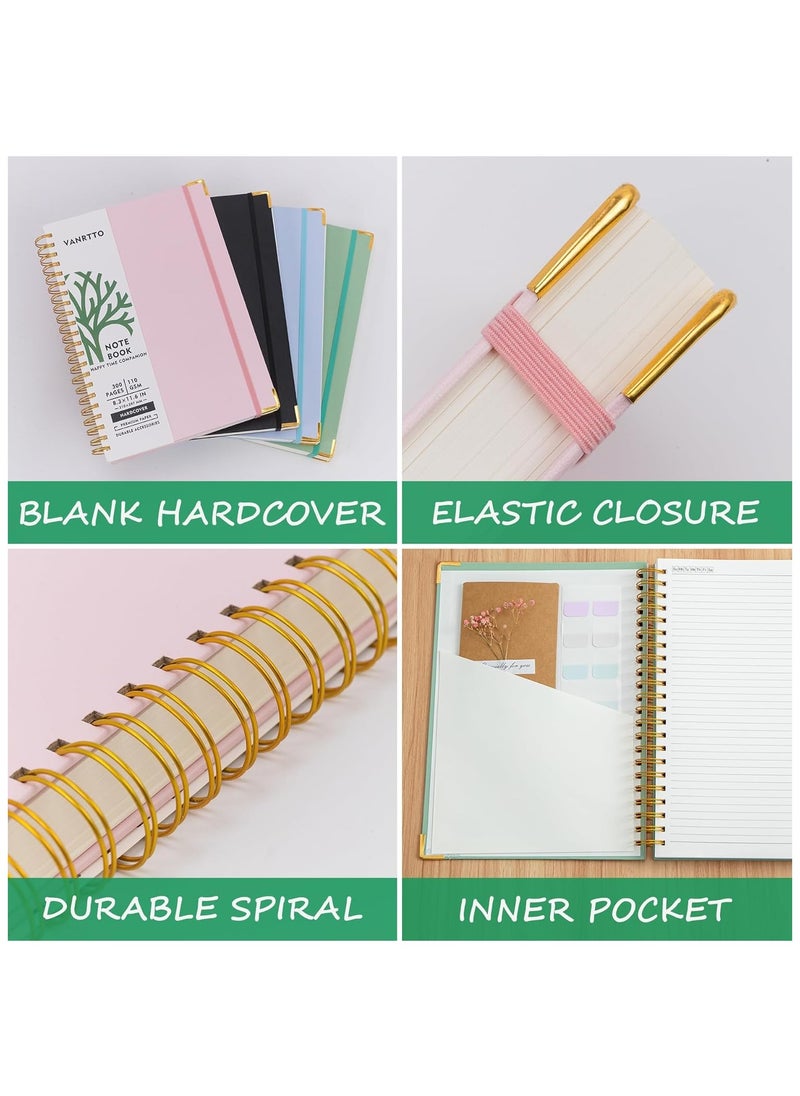 Generic - A4 Hardcover Spiral Notebook 300 Pages, Premium 110GSM Thick Lined Paper Notebook With Metal Rounded Include 12pcs Index Tabs, Good Choose For Work,School, Journal, Black - Image 1