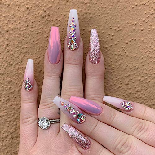 Tisslan 100pcs Square Crystal AB Flatback Rhinestones Mix 2 Sizes 3D Nail Art Jewels Decoration Stones Supplies - Image 3