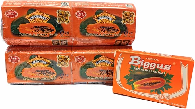 Asantee Thai Papaya Herbal Skin Whitening Soap 125g Pack of 12 - Image 2