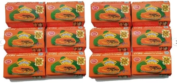 Asantee Thai Papaya Herbal Skin Whitening Soap 125g Pack of 12 - Image 3