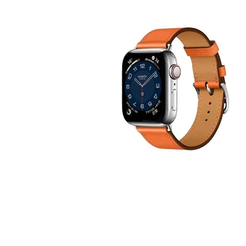 سوار ساعة ذكية سوار جلدي كلاسيكي متوافق باللون بني قابل للتعديل مع Apple Watch 38/40/41/42/44/45/49mm بملاءمة قابلة للتعديل وحزام بديل - Image 1
