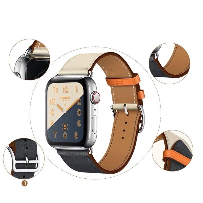 سوار ساعة ذكية سوار جلدي كلاسيكي متوافق باللون بني قابل للتعديل مع Apple Watch 38/40/41/42/44/45/49mm بملاءمة قابلة للتعديل وحزام بديل - Image 2