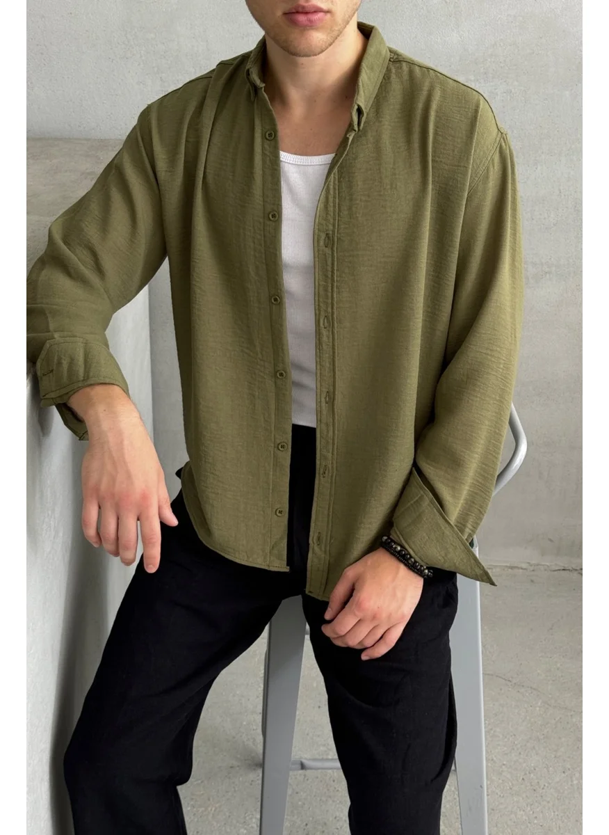 HYMAN Men's Oversize Cut Linen Shirt