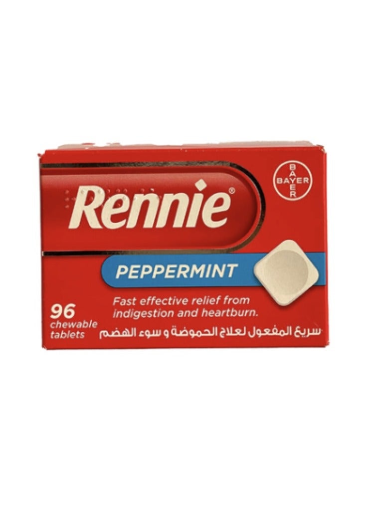 RENNIE أقراص مضغ بنكهة النعناع 96 حبة - Image 1
