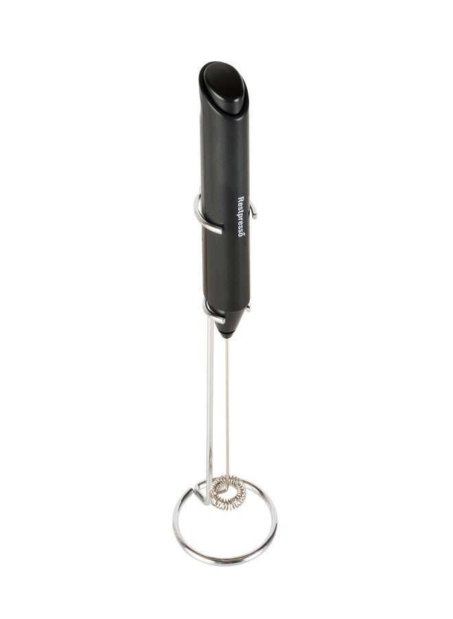 Restaurantware-Restpresso Electric Milk Frother, 1 Battery-Operated Electric Foam Maker - With Stand, Stainless Steel Whisk, Black Handheld Coffee Frother, For Cappuccino, Matcha Or Latte - Image 1