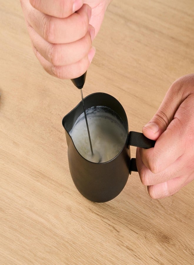Restaurantware-Restpresso Electric Milk Frother, 1 Battery-Operated Electric Foam Maker - With Stand, Stainless Steel Whisk, Black Handheld Coffee Frother, For Cappuccino, Matcha Or Latte - Image 5