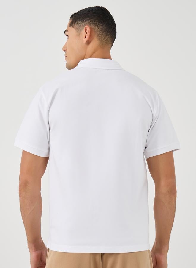 Styli Solid Smart Stretch Cotton Polo T-Shirt - Image 4