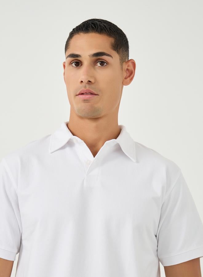 Styli Solid Smart Stretch Cotton Polo T-Shirt - Image 3