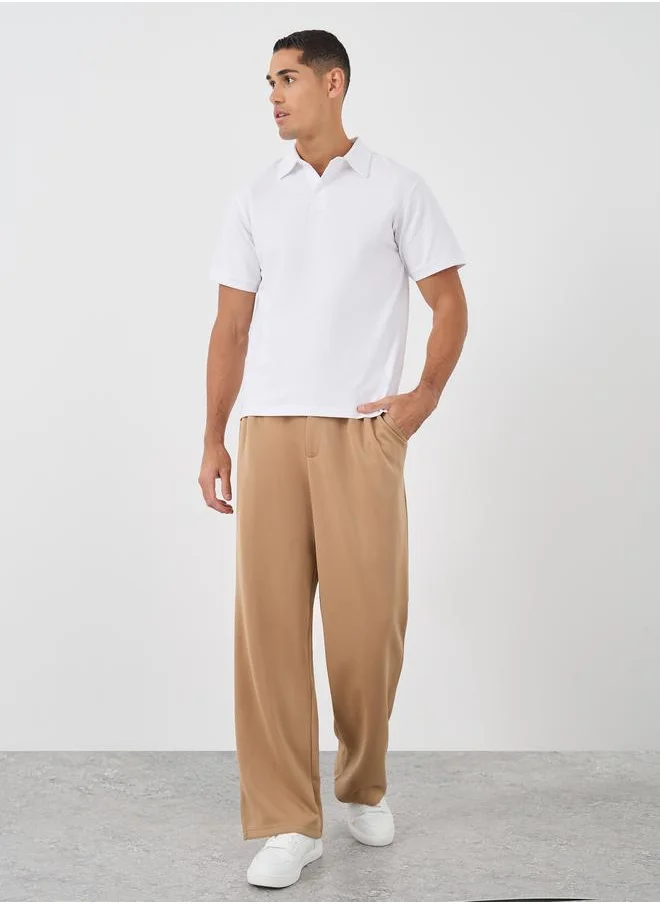 ستايلي Styli Solid Smart Stretch Cotton Polo T-Shirt