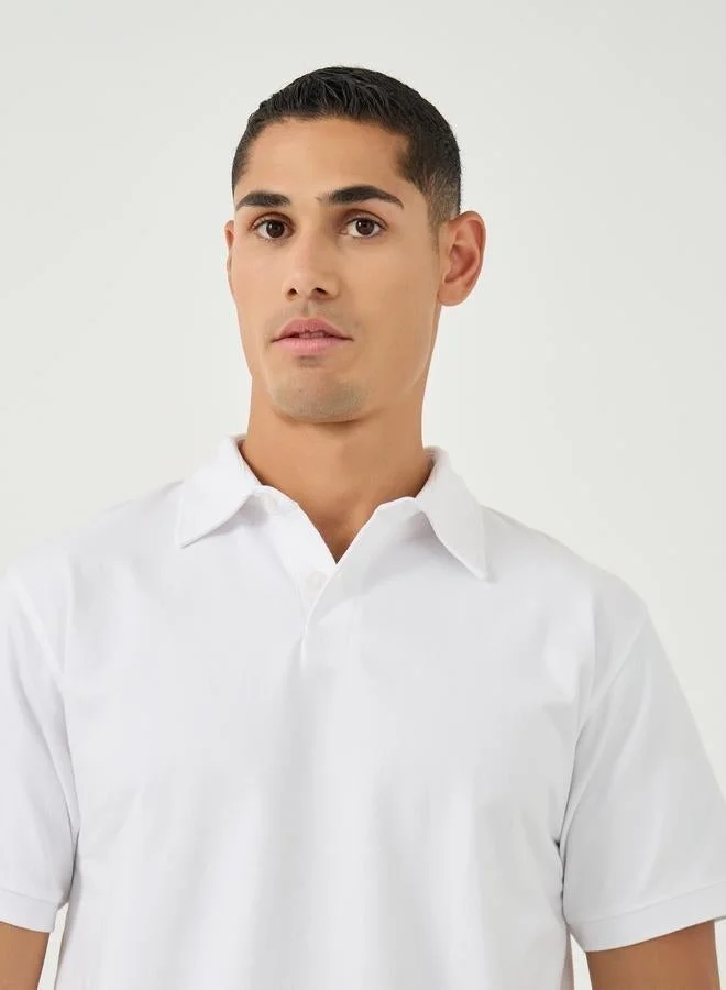 Styli Solid Smart Stretch Cotton Regular Fit Polo