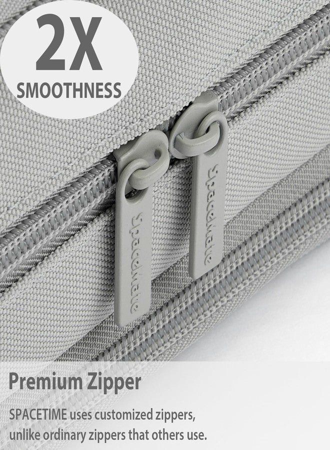 SPACEMATE Pencil Case Pouch Box Bag School Supplies Girls Boys Kids, Cute Preppy Stuff Big Capacity Aesthetic Pen Organizer, Back to College Stationary, Gray, Extra Large Style, 2300ml - Image 4