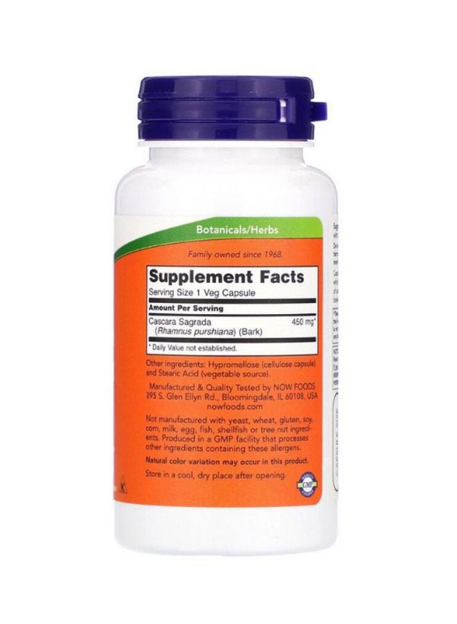 Now Foods Cascara Sagrada Dietary Supplement - 100 Capsules - Image 2