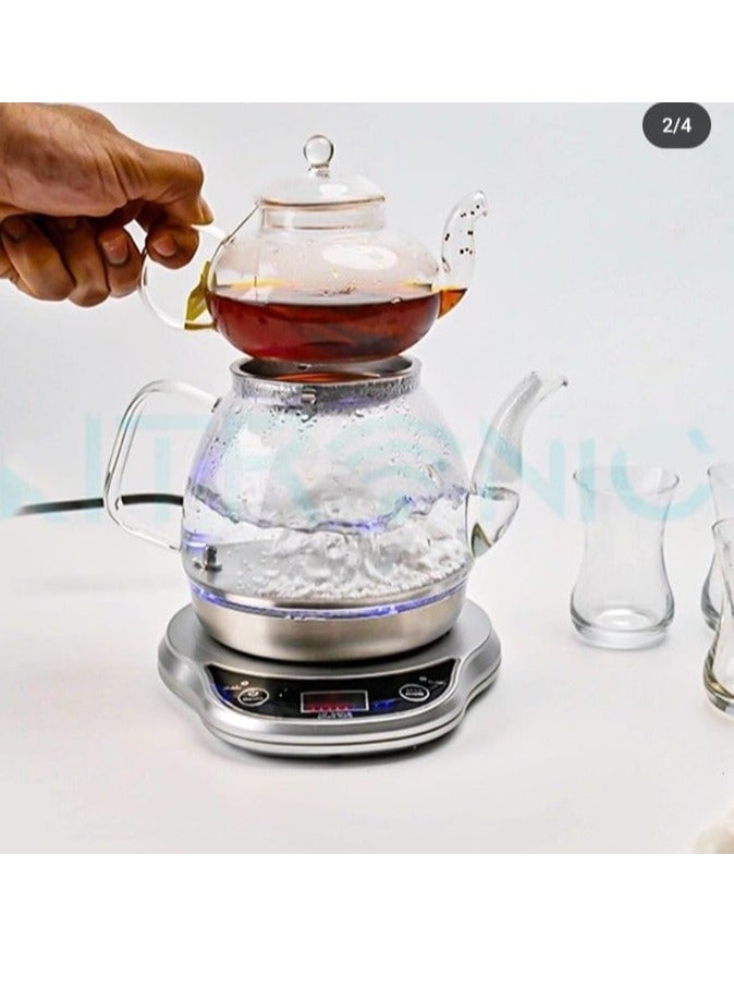 غالف دالا دلة الخليج صانعة القهوة التركية مع منشفة ومصفاة شاي 100 مل قدرة 1000 واط - Image 3