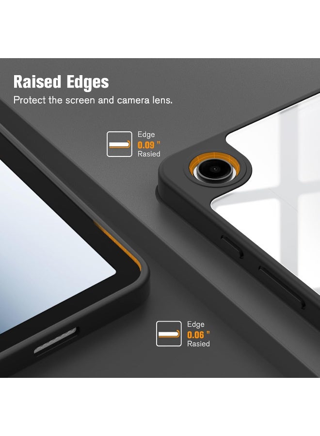 Case for Samsung Galaxy Tab A9 Plus 11 Inch 2023 - Shockproof Protective Case with Transparent Hard Shell on the Back for Tablet A9+ SM-X210/X216/X218, Black - Image 4