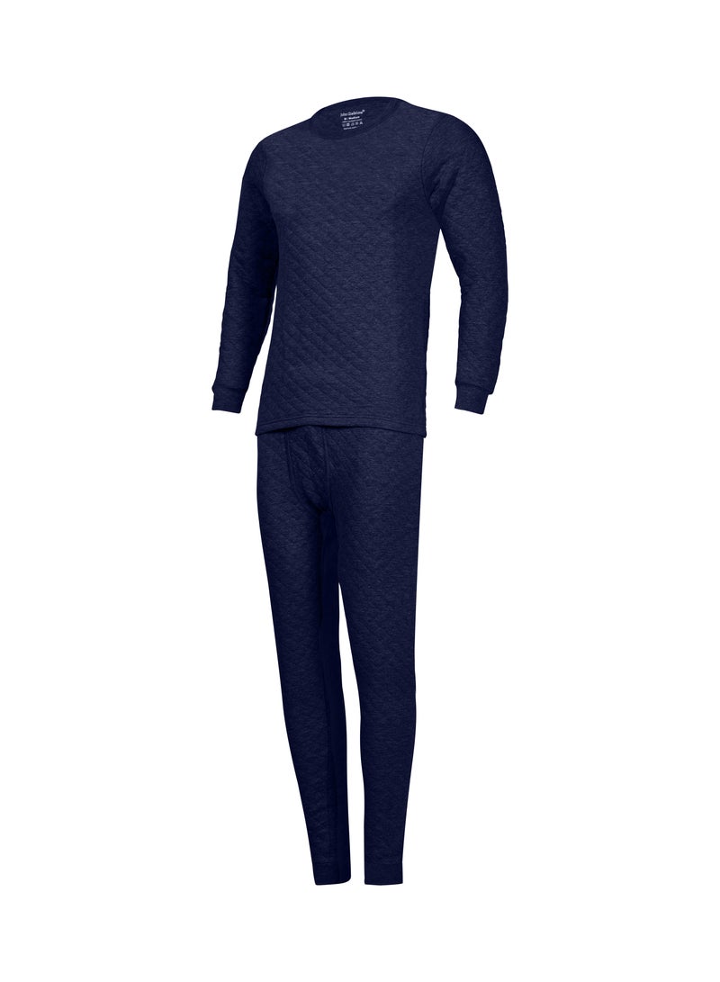 John Gladstone Men's Cotton Triple Knit Thermal Set  (Navy) - Image 2