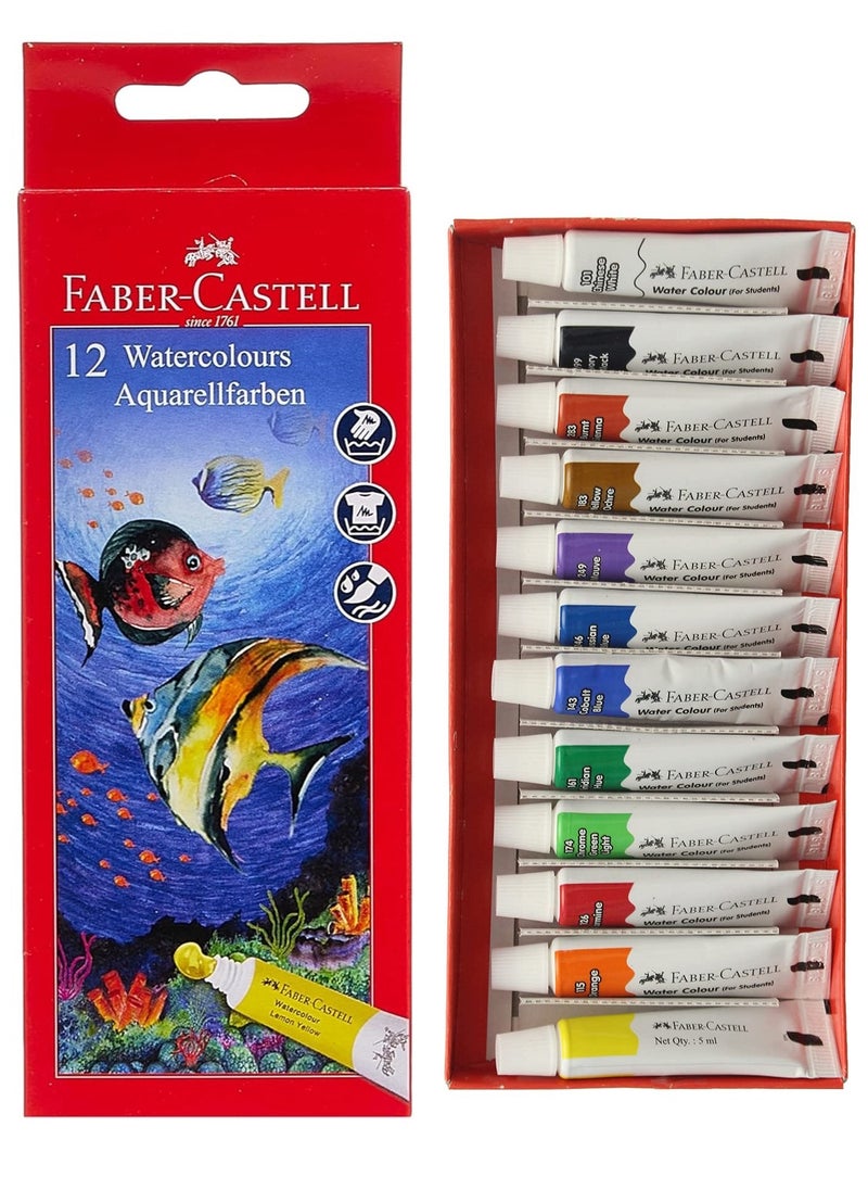 FABER-CASTELL - 12-Piece Watercolour Tubes 5ml Content Multicolour - Image 1