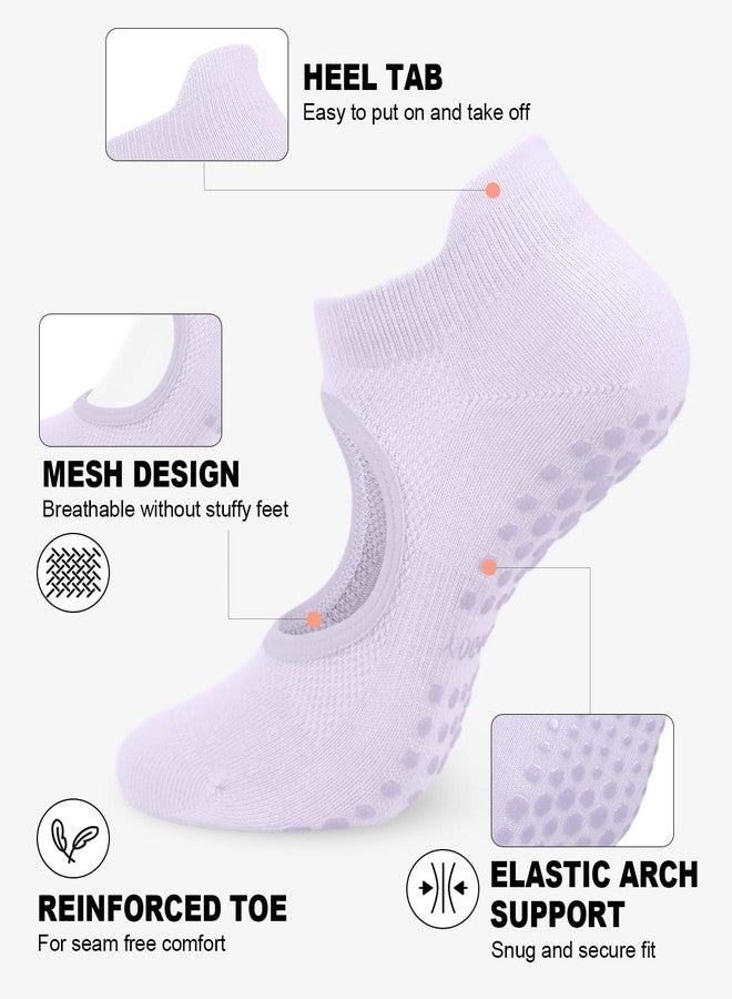 Aoliks Pilates Socks with Grips for Women, Yoga Socks for Ballet Barefoot Workout Athletic Socks - Image 4