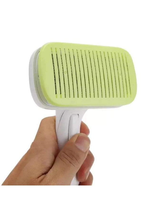 فرشاة تنظيف وتنظيف الحيوانات الأليفة فرشاة شعر ذاتية التنظيف للجراء والكلاب/القطط ذات الشعر الكبير والقصير - قد يختلف اللون - Image 4