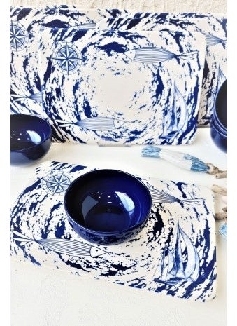 keramika Siera Boat Plate 31 cm 2 Pieces Marine Foça  - Image 4