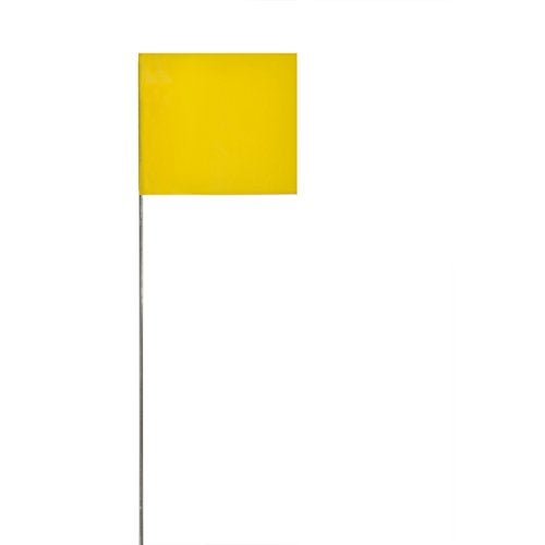 Swanson Tool Co. , Inc Swanson Tool Co FY15100 2.5-Inch by 3.5-Inch Marking Flags with 15-Inch Wire Staffs, Yellow, 100-Pack - Image 1