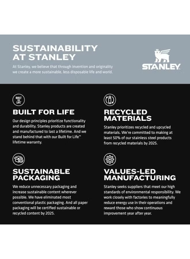 ستانلي كوب ستانلي بمقبض وماصة 40 أونصة | غطاء فلوستيت 3 أوضاع | كوب معزول من الستانلس ستيل | خالي من BPA | أسود - Image 3