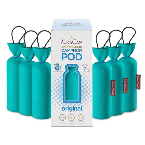 AuraCam Gold Standard Camphor Pod Cone Original- Set of 6 - Pod Air freshener For Room, Car, Bathroom, Office & Toilet | Long-Lasting Cone for Home - Image 1