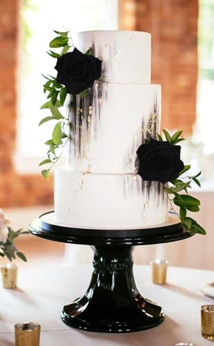 INSUNSIX Artificial Roses 16pcs Velvet Black Roses Artificial Flowers 3.94" Fake Black Roses for Wedding Flowers Black Rose Decor for Centerpieces Home Party Decor (Black) - Image 5