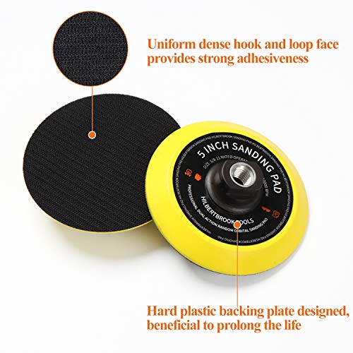 HILBERTBROOK 5 Inch Hook and Loop Backing Pad 5 Inch Backing Plate with 5/8-11 Threads Sanding Pad Angle Grinder Accessories Sanding Buffing Polishing,2 Pack - Image 3