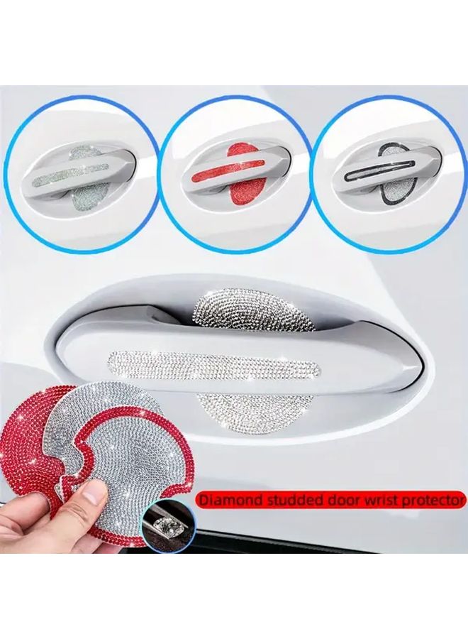 8 Pieces Blue Car Door Handle Cover Protector Set Cup Guards Anti Scratch Protection Decorative Sticker - Image 1