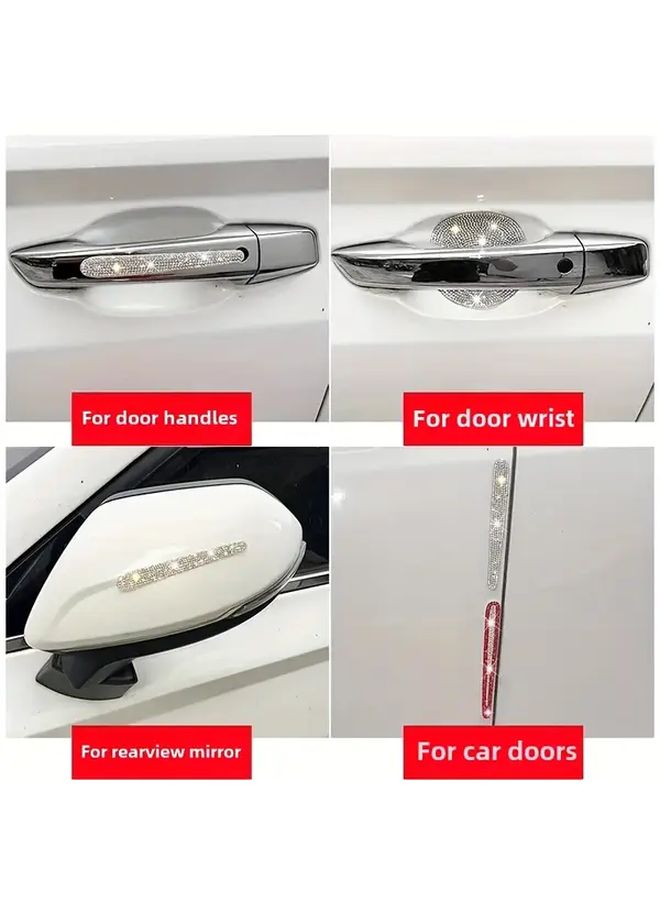 8 Pieces Blue Car Door Handle Cover Protector Set Cup Guards Anti Scratch Protection Decorative Sticker - Image 4