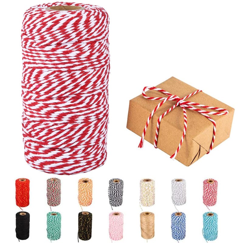 Cotton Twine 328 Feet Red White Craft Wedding Decor Butchers Christmas Wrapping String